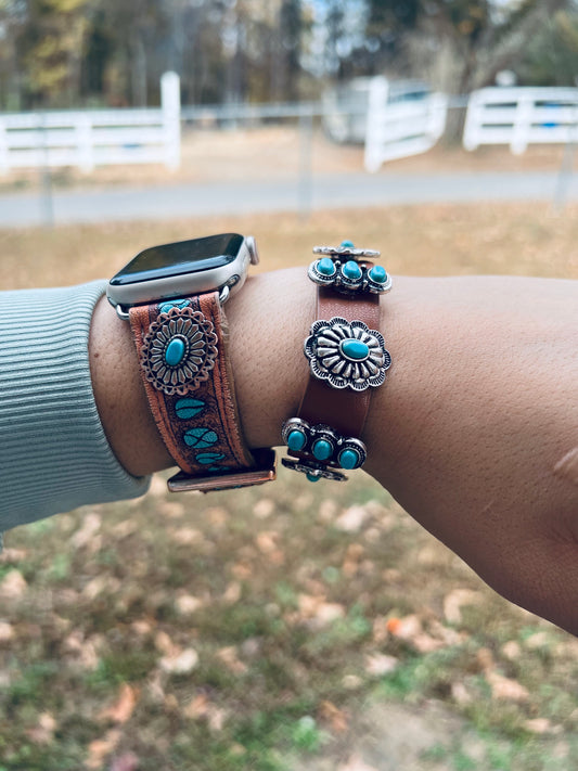 Turquoise & Silver Snap On Bracelet