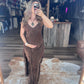 The Mocha Ruffle Dress