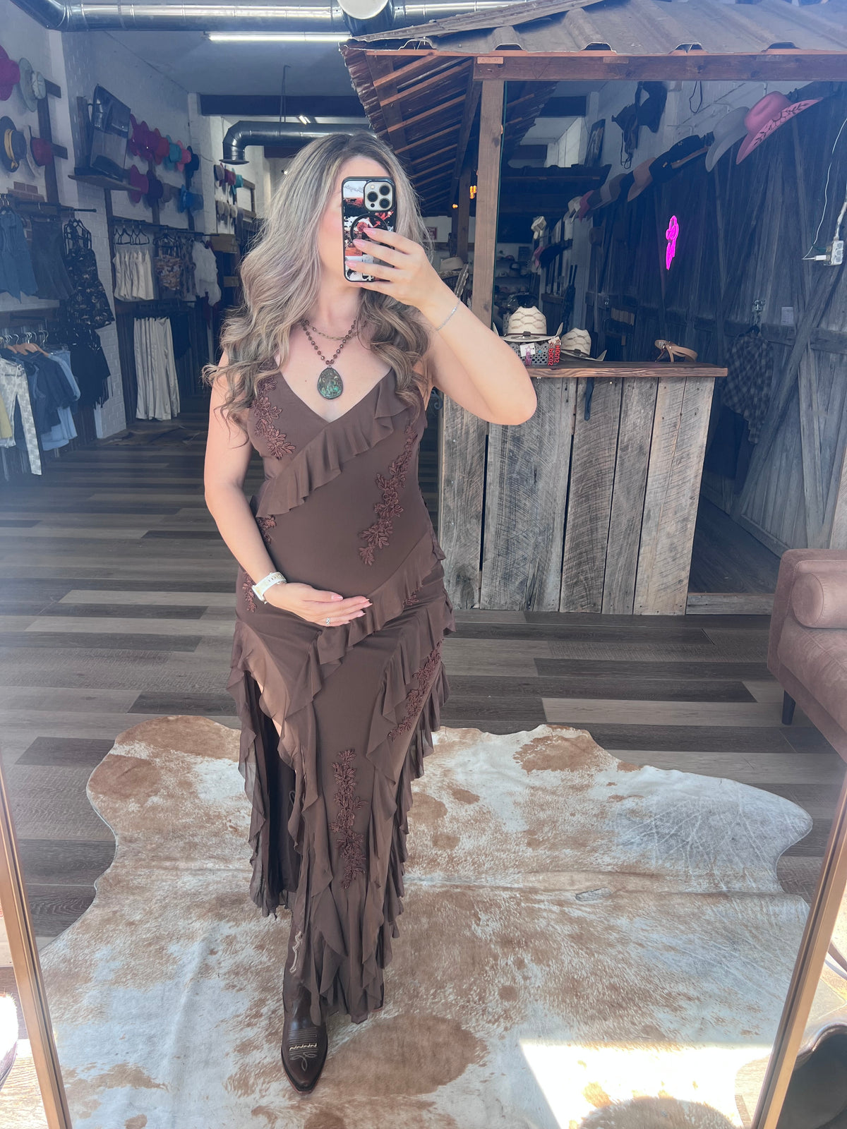 The Mocha Ruffle Dress