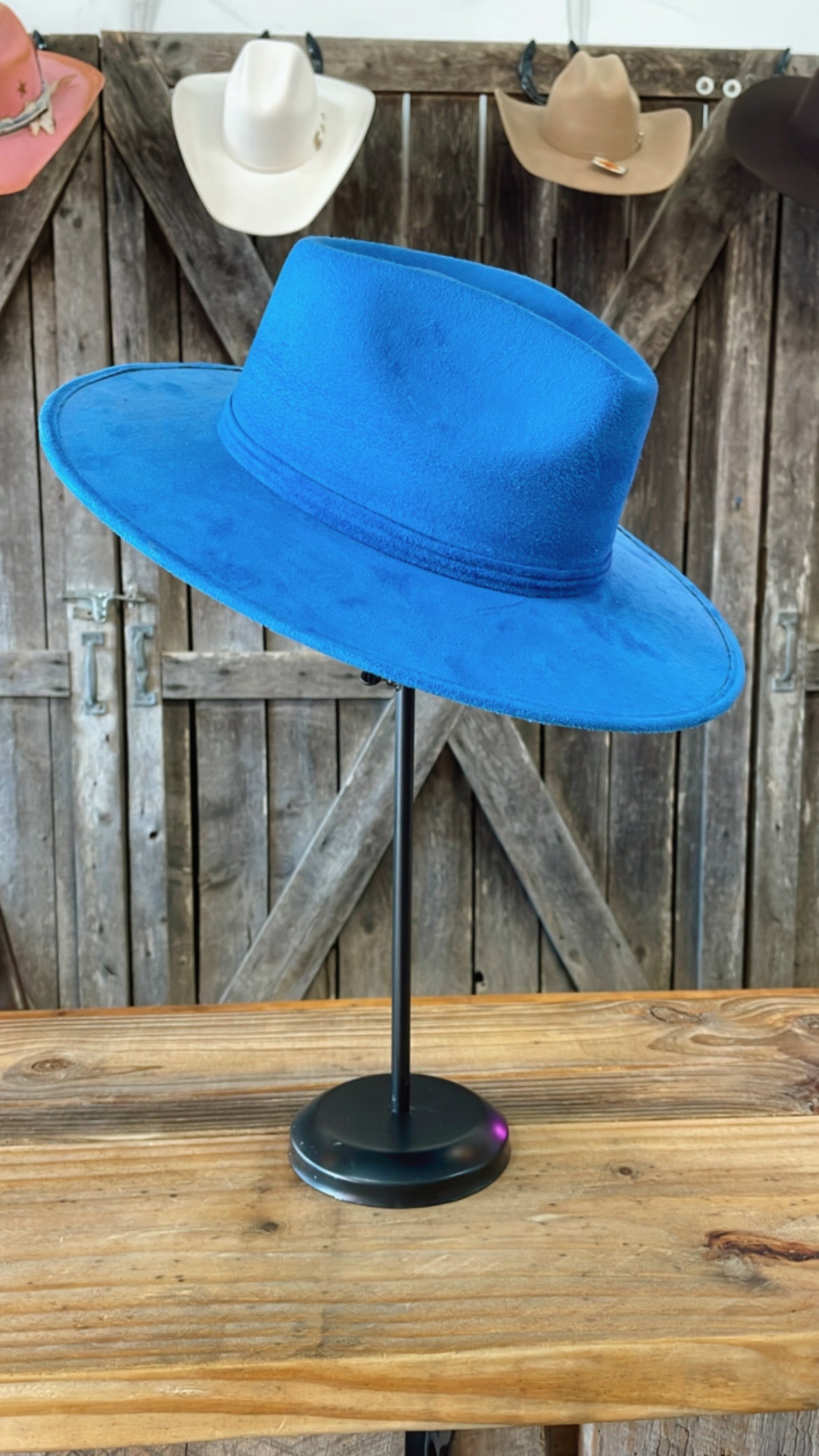 Electric Blue Suede Hat