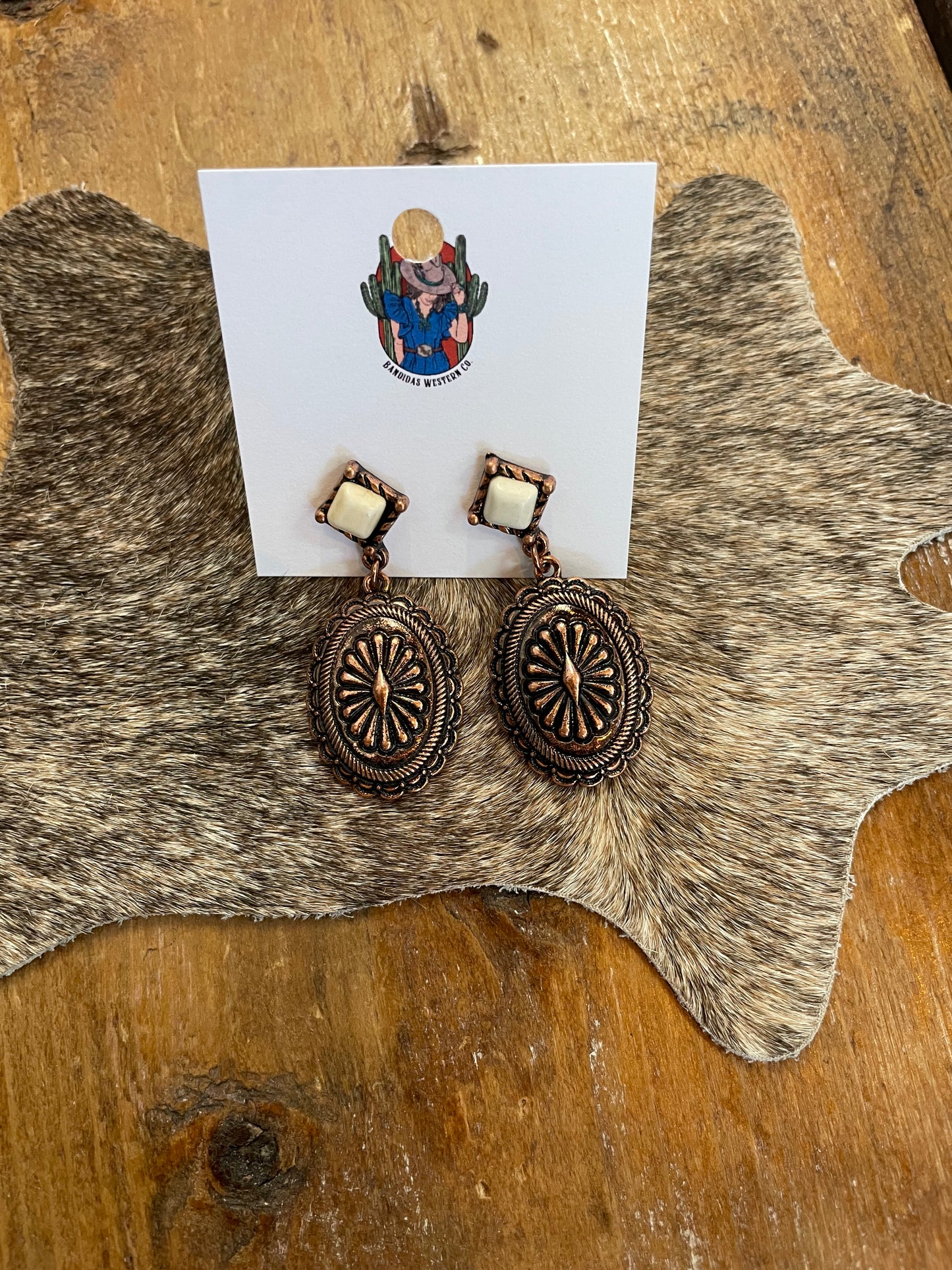 Bronze Floral Earrings