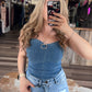 Denim Rhinestone Corset