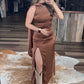 Caramel Canyon Satin Gown