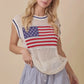 American Flag Crochet Sleeveless Top