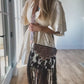 Brown Dixie Cowhide Crossbody Western Tooled Leather Fringe Purse