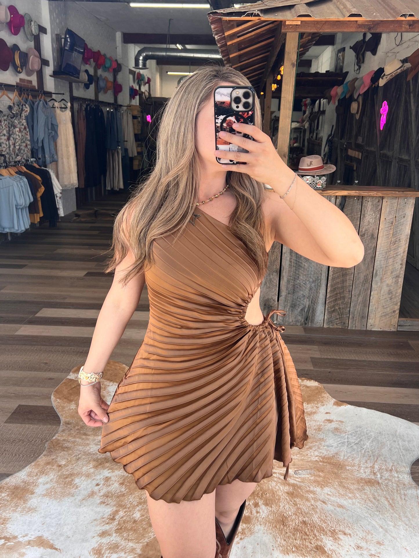 Cocoa Mirage Silk Dress