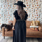 Rauched Black Maxi Dress