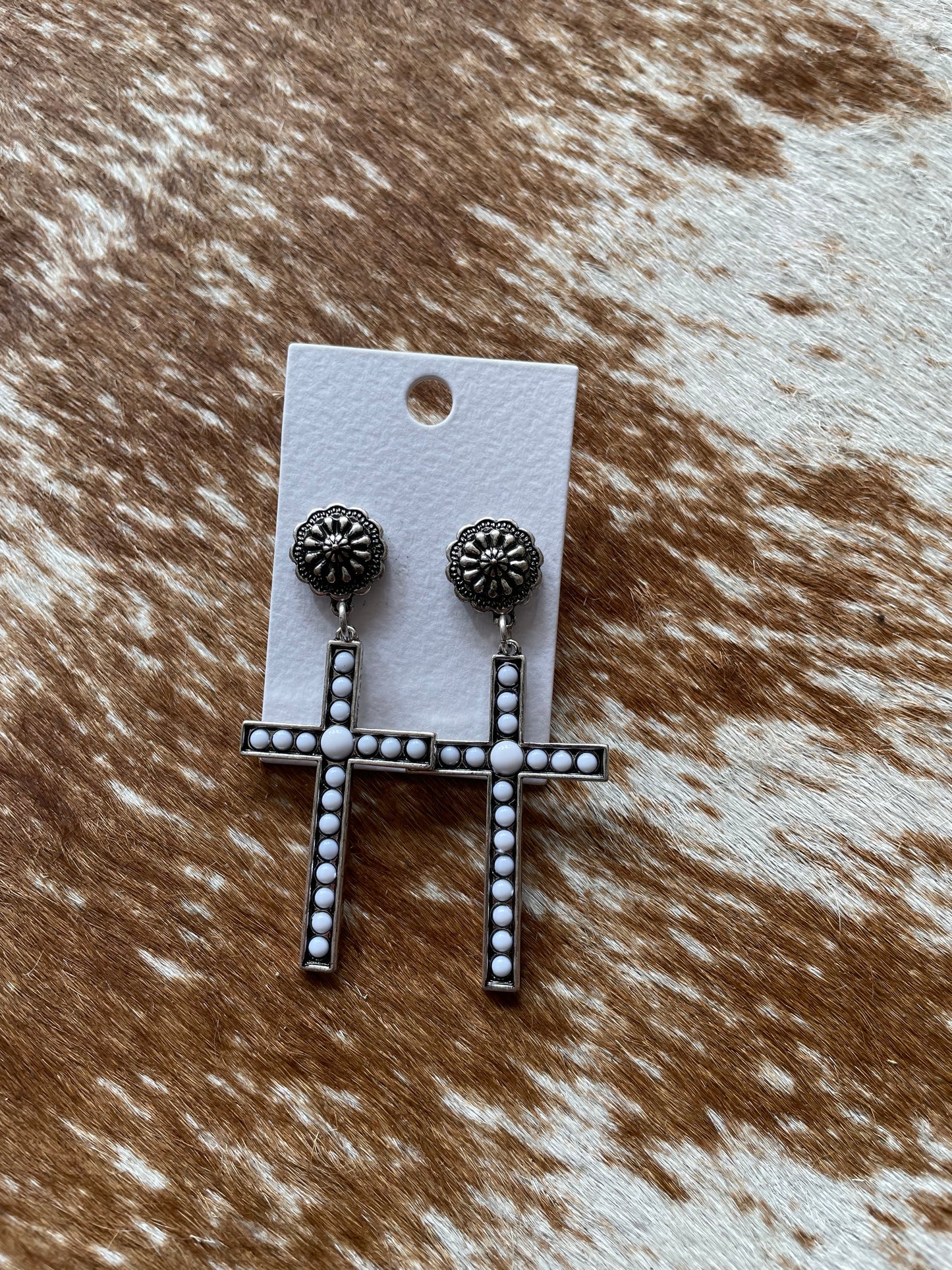 Cross Silver Earrings