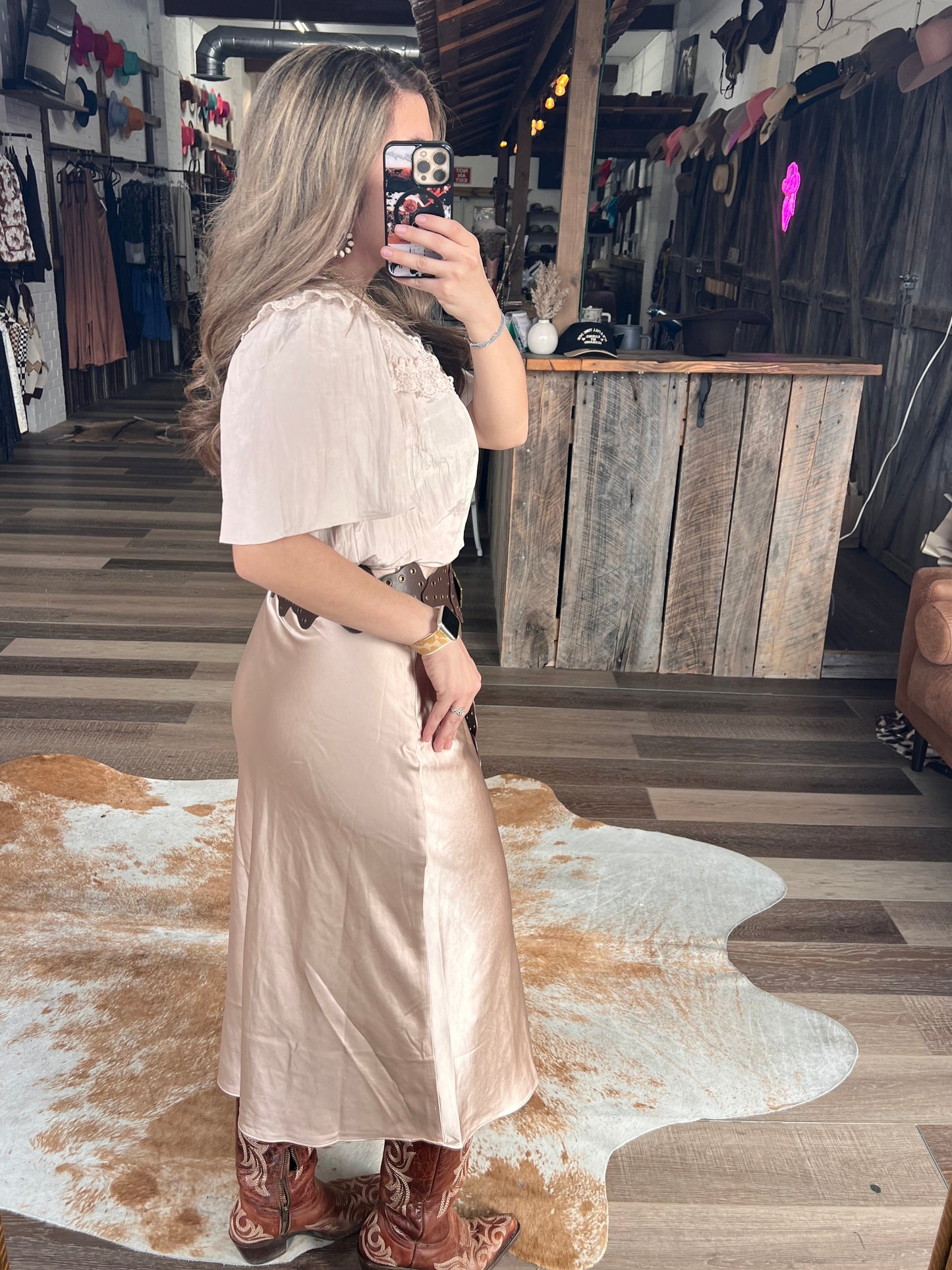 The Silk Whisper Satin Skirt