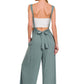 Ash Jade- Woven Tie Back Suspender Jumpsuit with Pockets