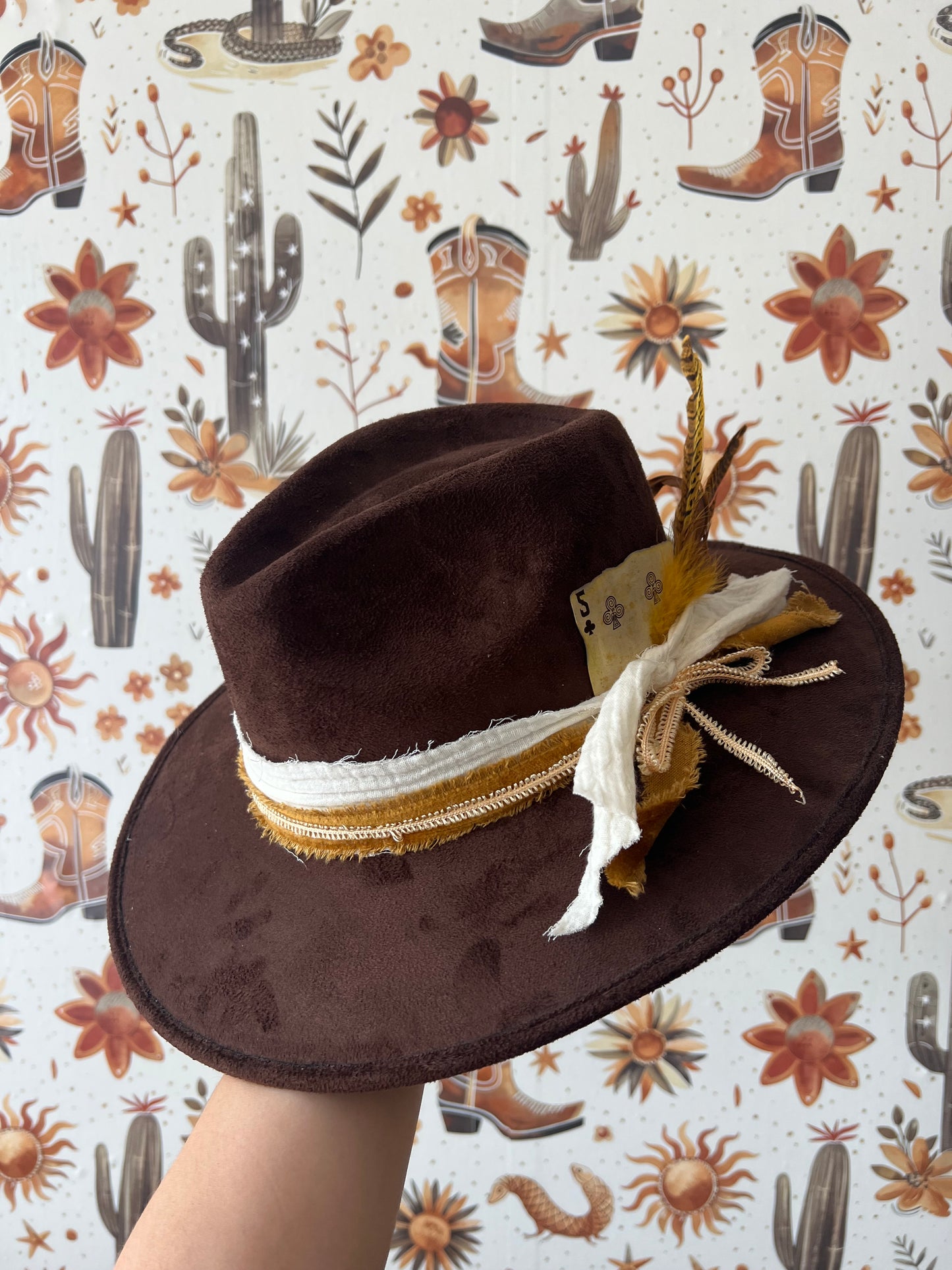 Fedora Brown Bowed Hat