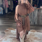 Western Brown Romance Halter Dress