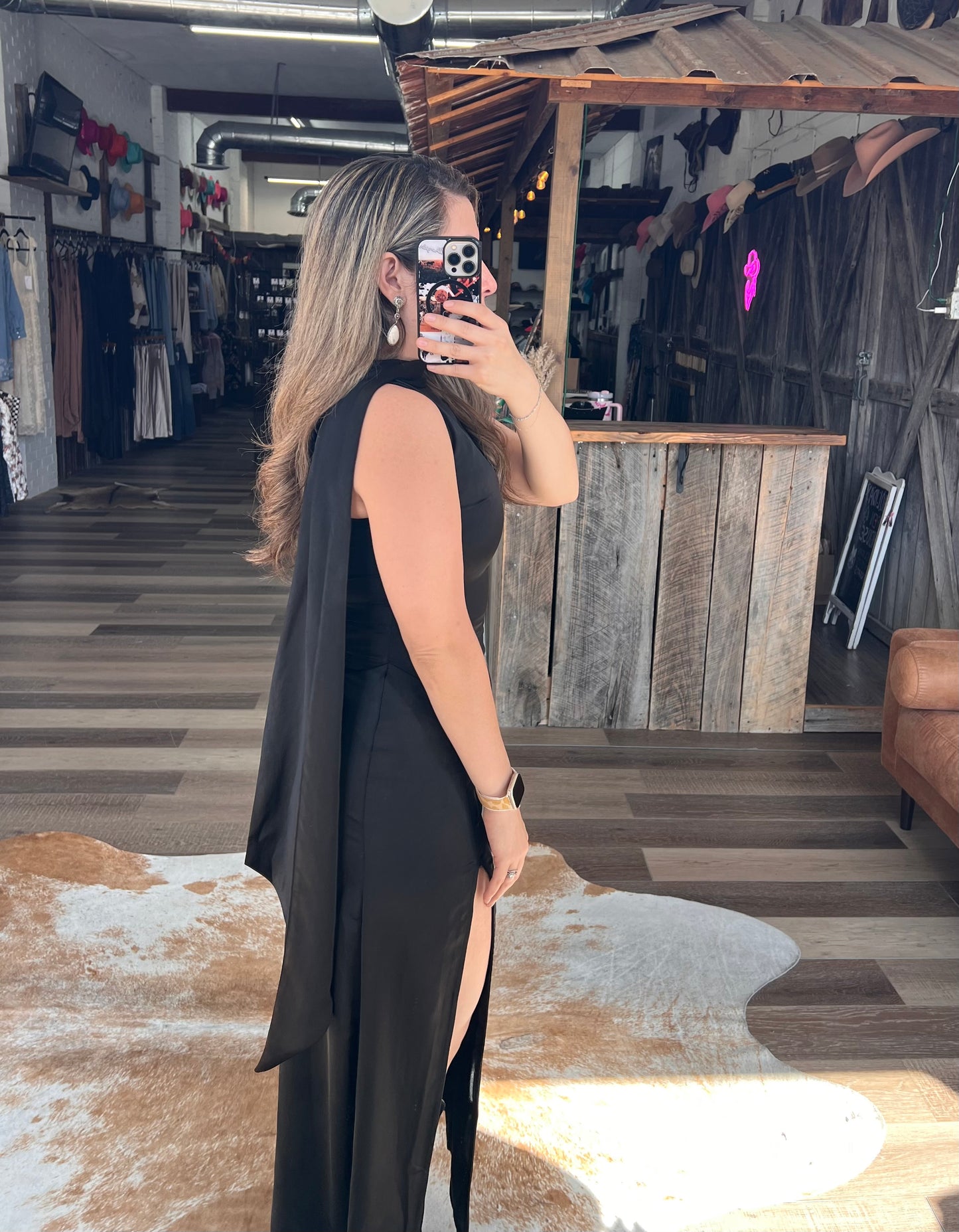Midnight Outlaw Satin Gown