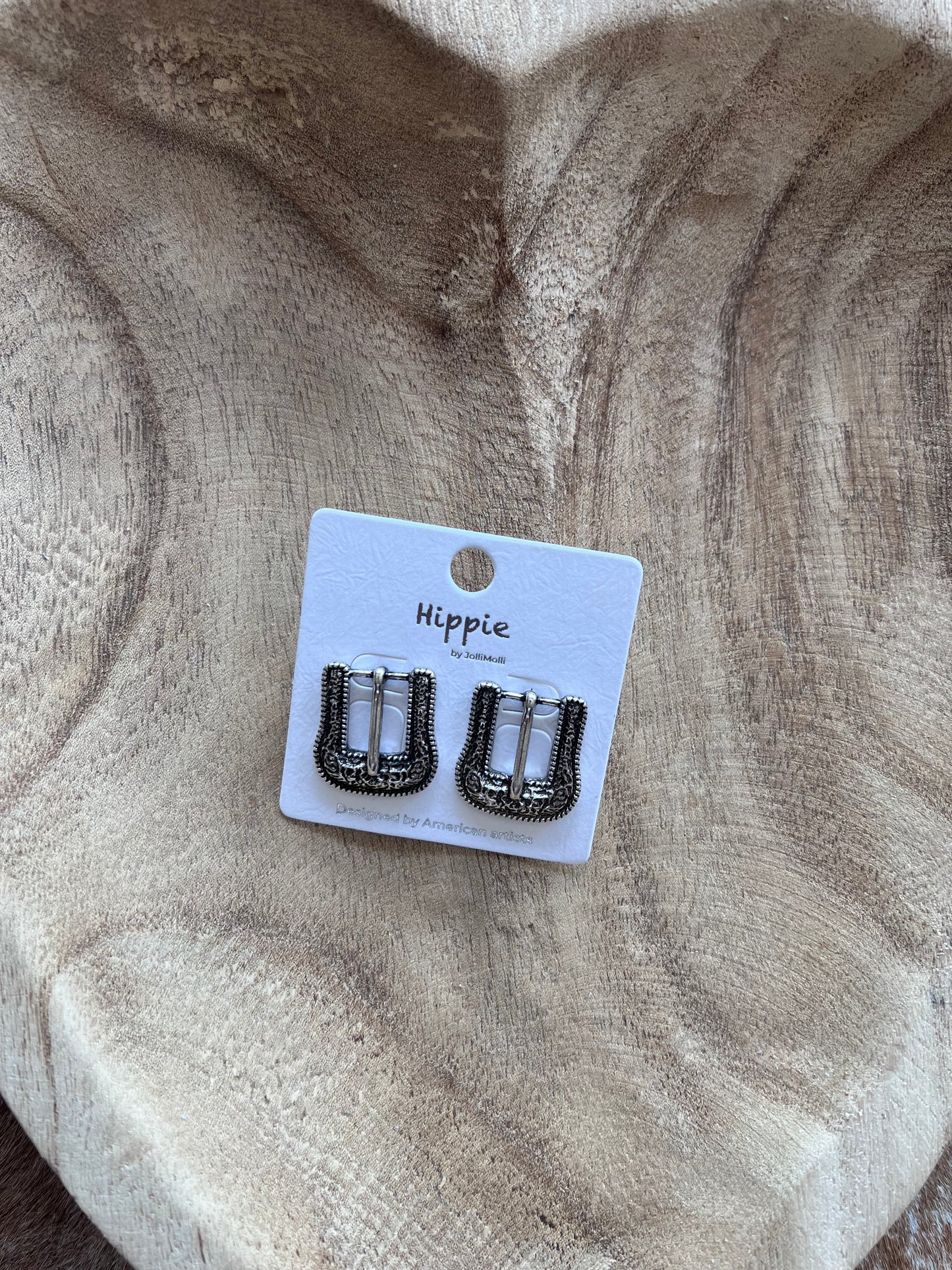 Silver Buckle Earrings