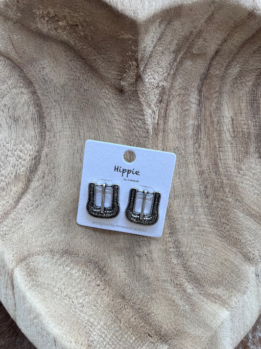 Silver Buckle Earrings