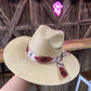 Light Brown Straw Hat with Aztec Band!