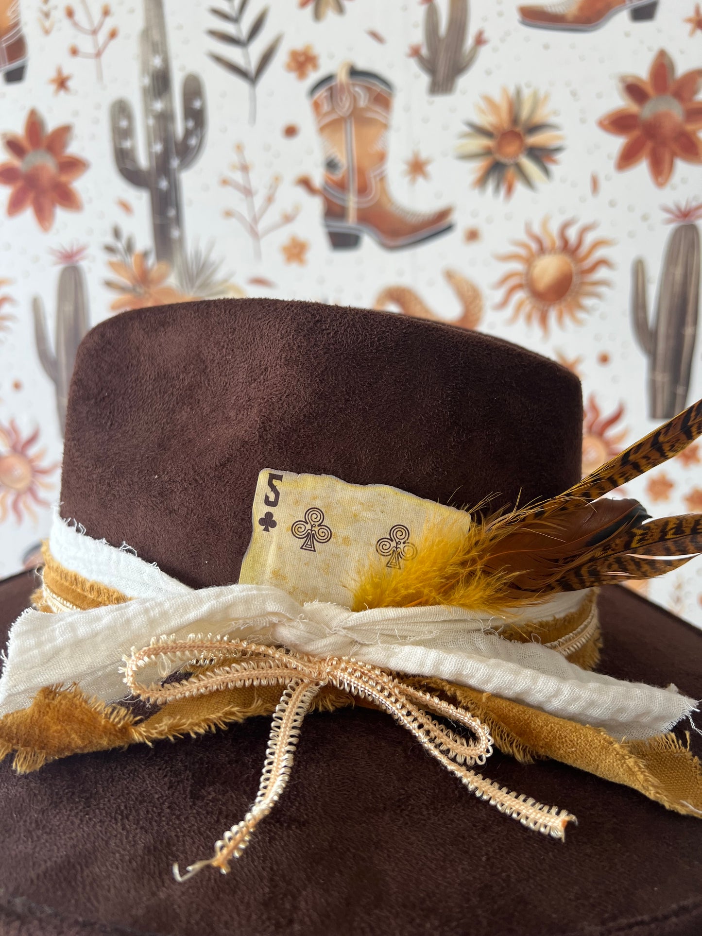 Fedora Brown Bowed Hat