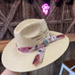 Light Brown Straw Hat with Aztec Band!