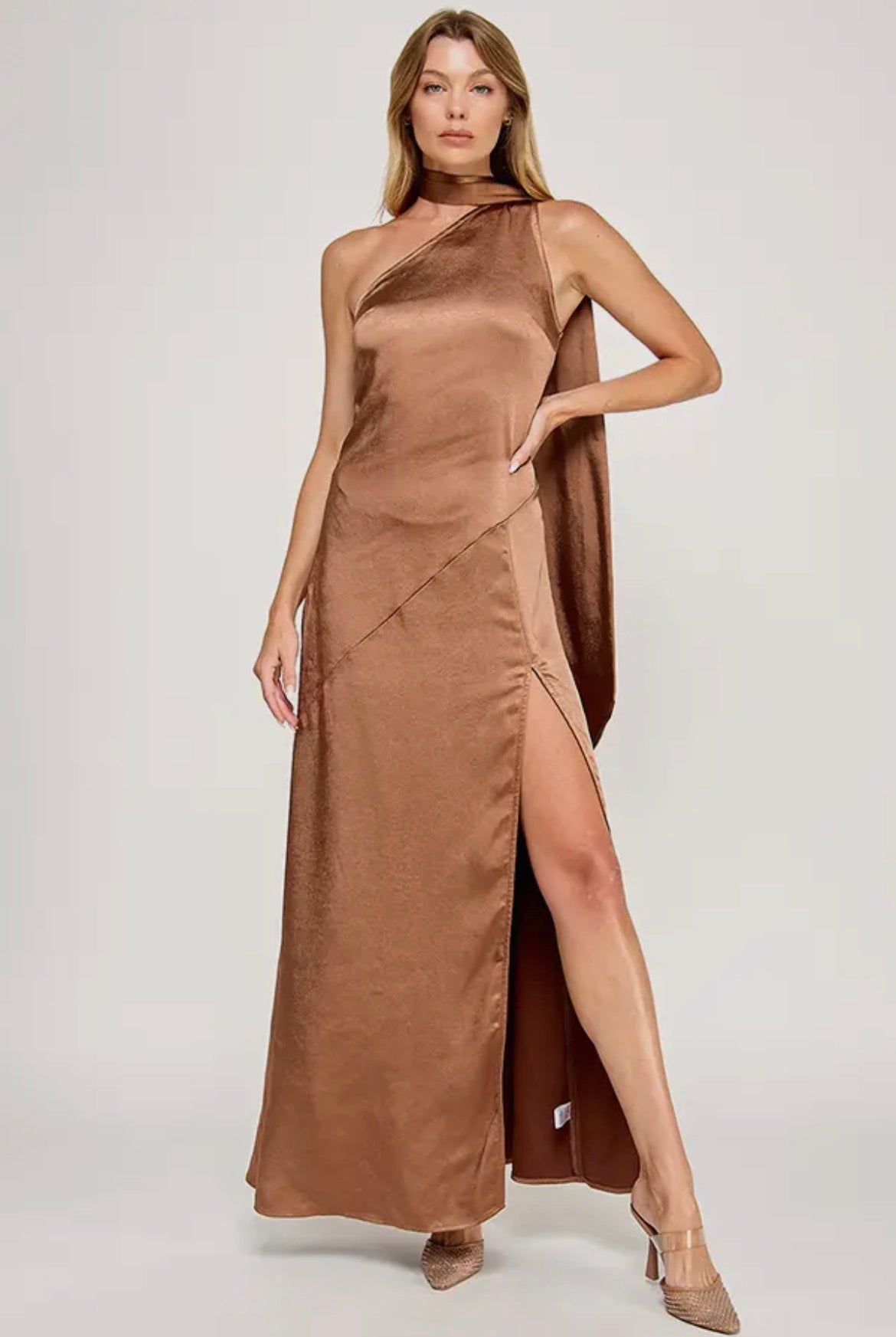 Caramel Canyon Satin Gown