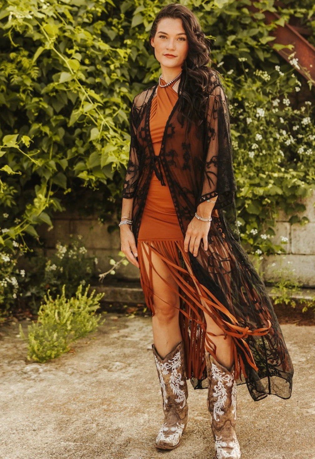 The Embroidered Mesh Lace Duster