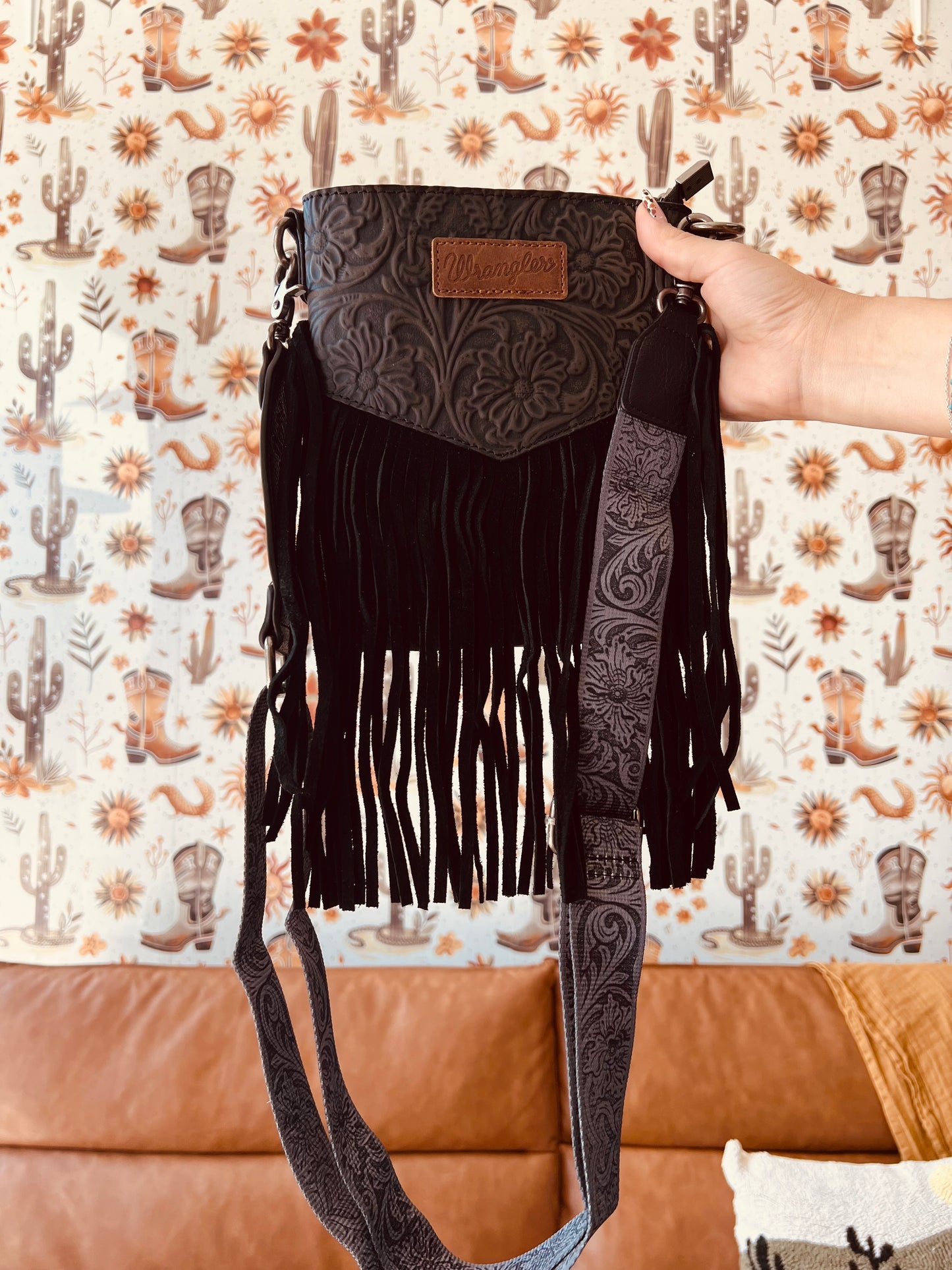 Wrangler Vintage Floral Fringe Bag