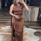 Caramel Canyon Satin Gown