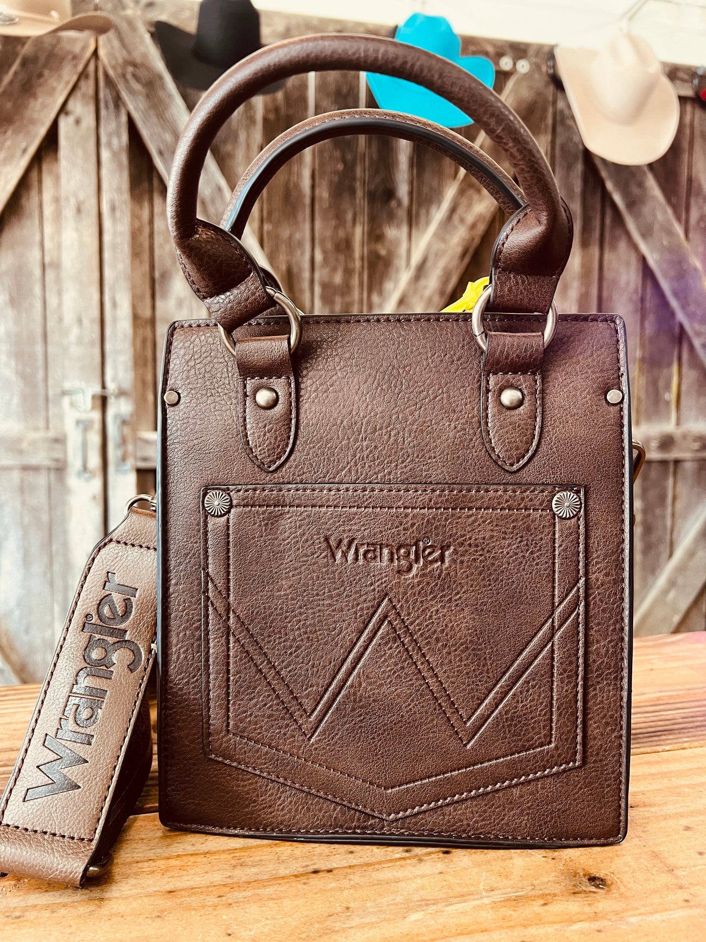 Mini Wrangler Coffee Tote/Crossbody Bag