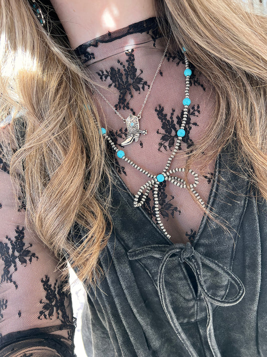 Navajo Bow & Boot Necklace Set