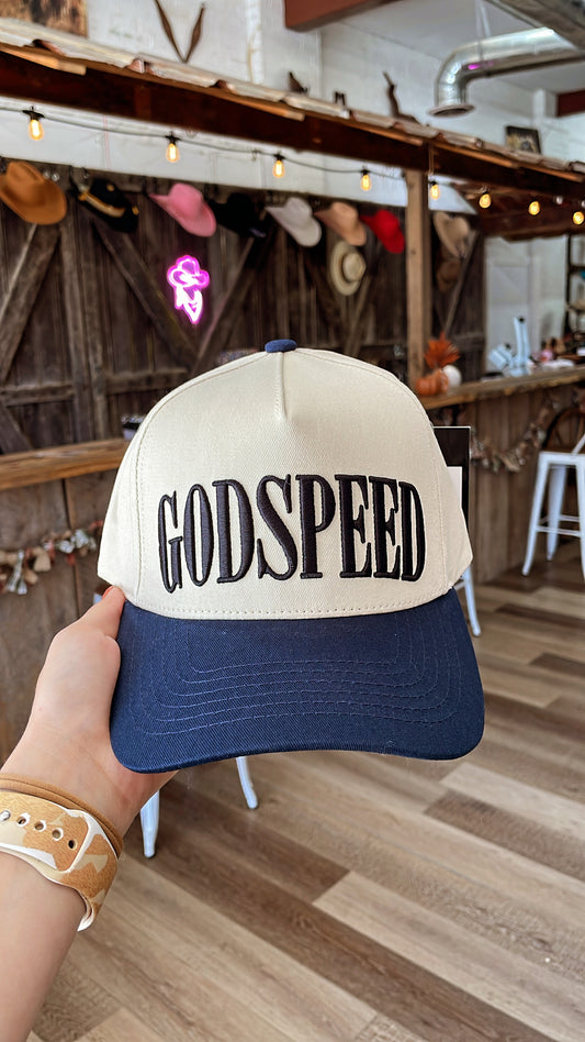 Navy God Speed Trucker Cap