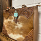 Tan & Turquoise Club Hand Tooled Bag