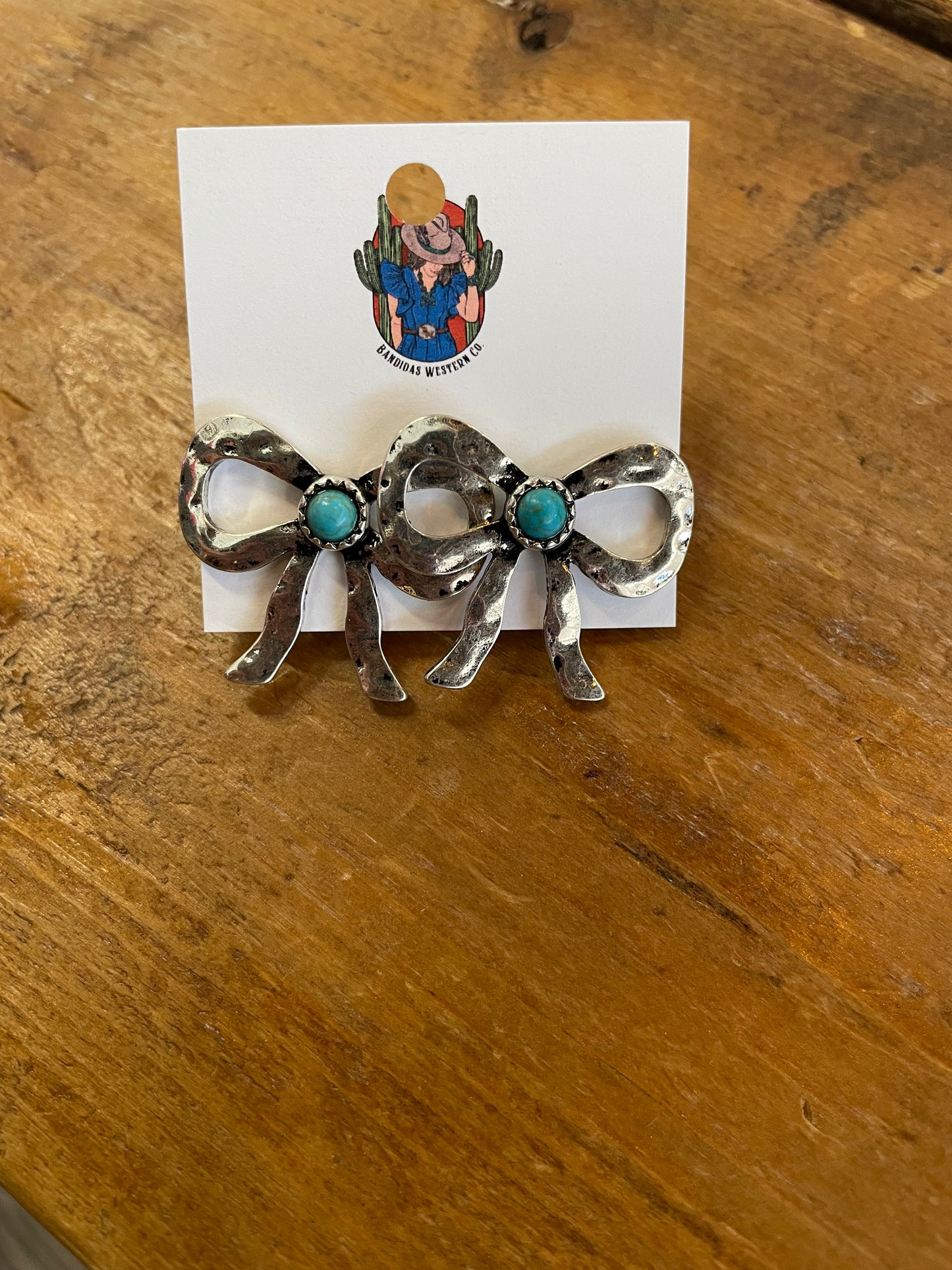 Turquoise Bow Earrings