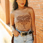 Camel Boot Stitch Embroidered Corset Top
