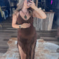 The Mocha Ruffle Dress