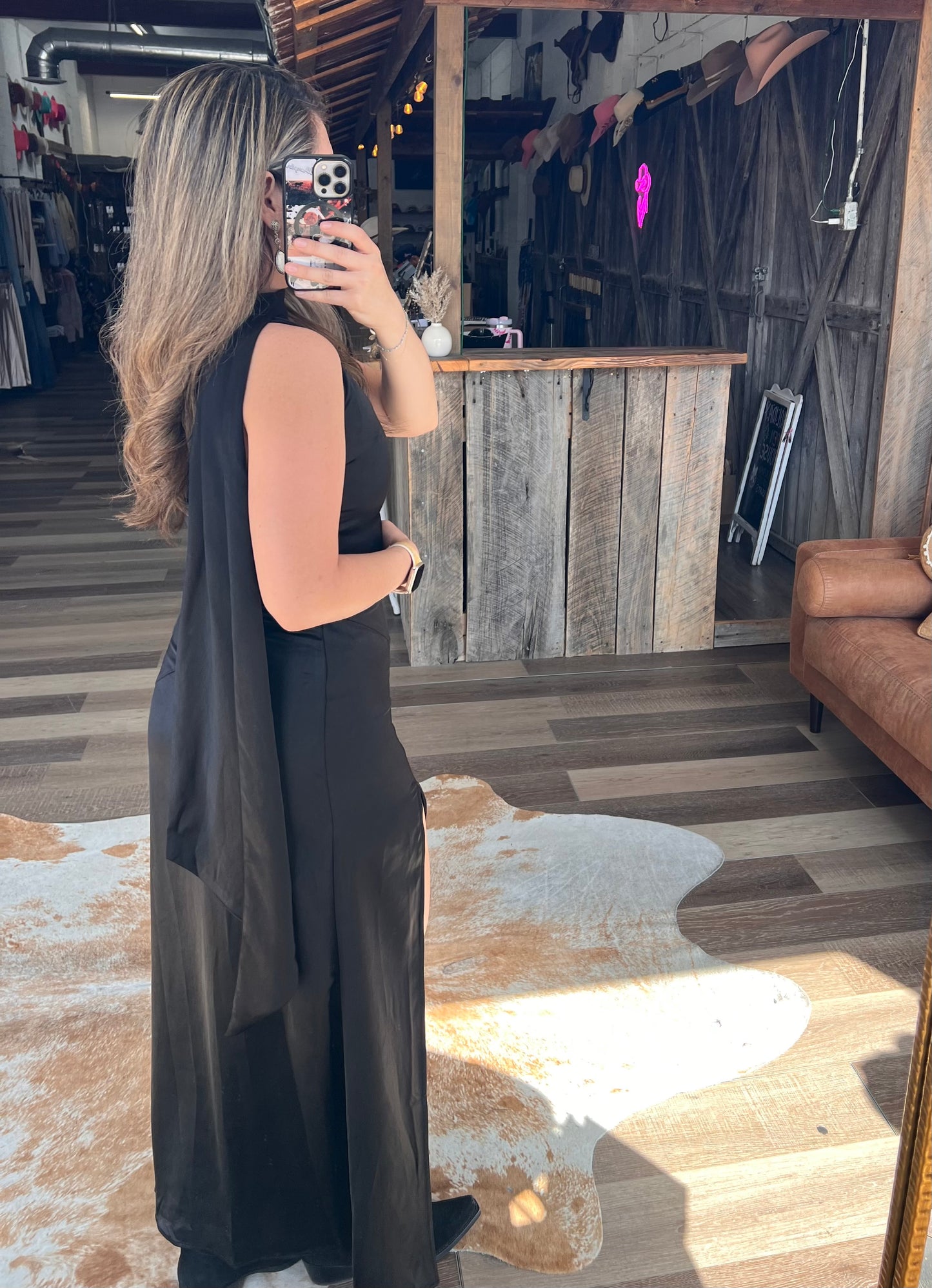Midnight Outlaw Satin Gown