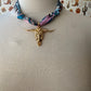 Blue & Pink Bandana Necklace