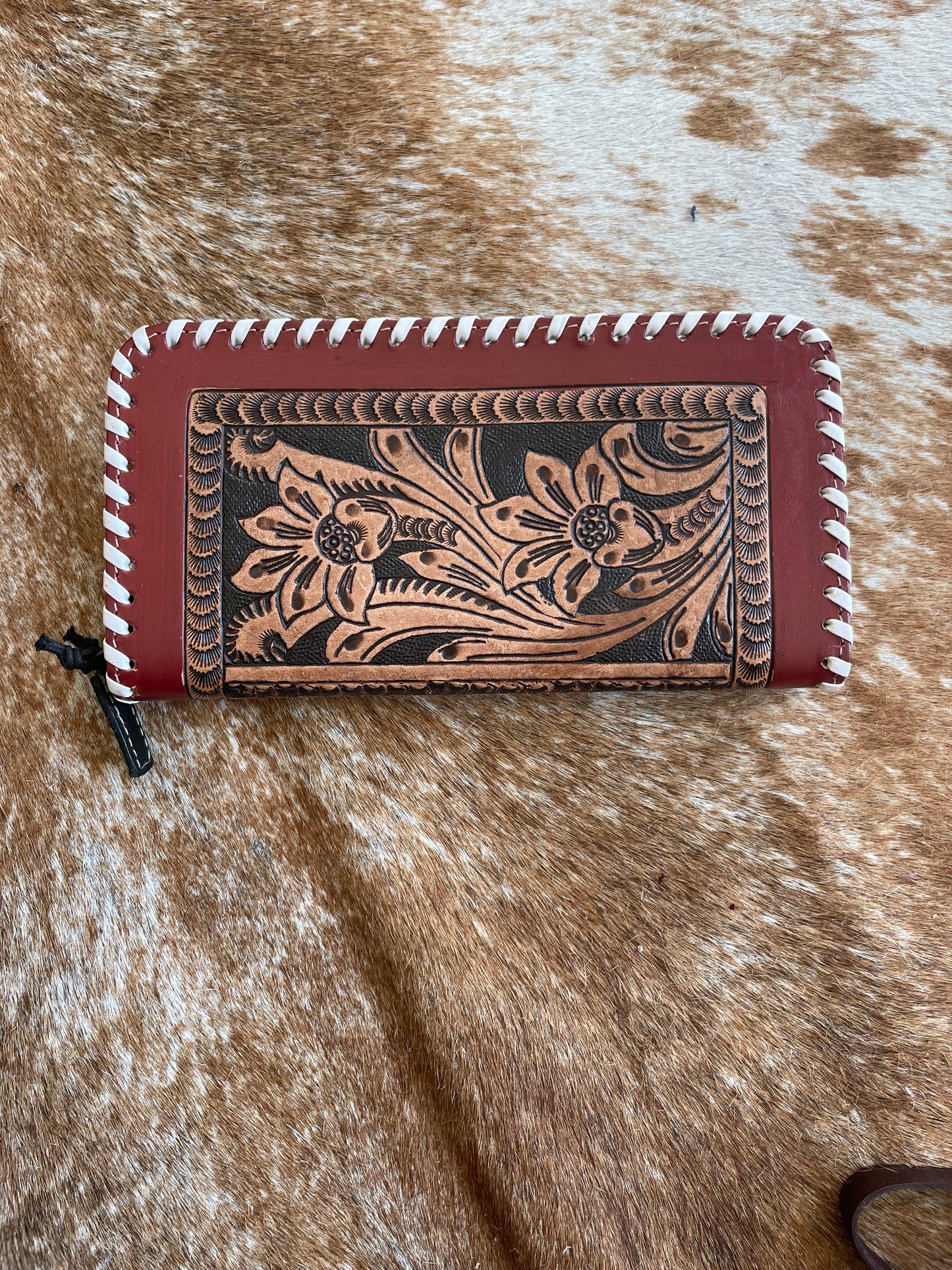 Burgundy Floral Wallet