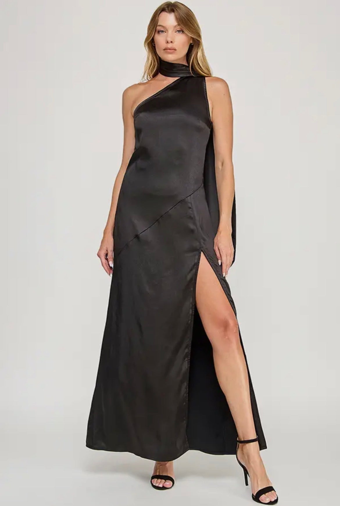 Midnight Outlaw Satin Gown