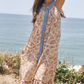 Floral Border Print Maxi Dress