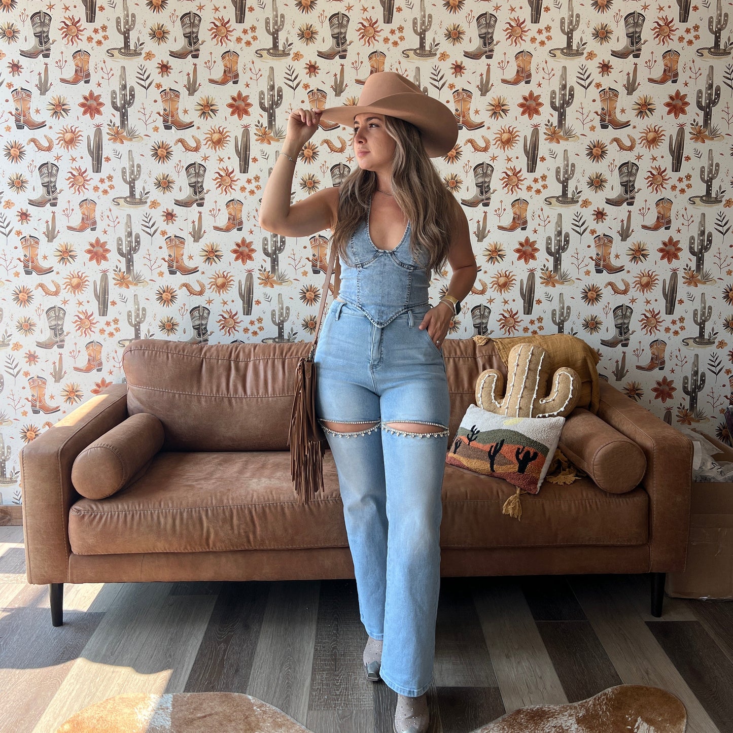 Halter Denim Corset