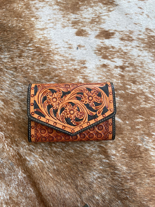Floral Leather Wallet