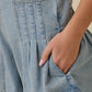 Denim Strap Tie with Ribbon Bow Detailing