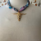 Blue & Pink Bandana Necklace