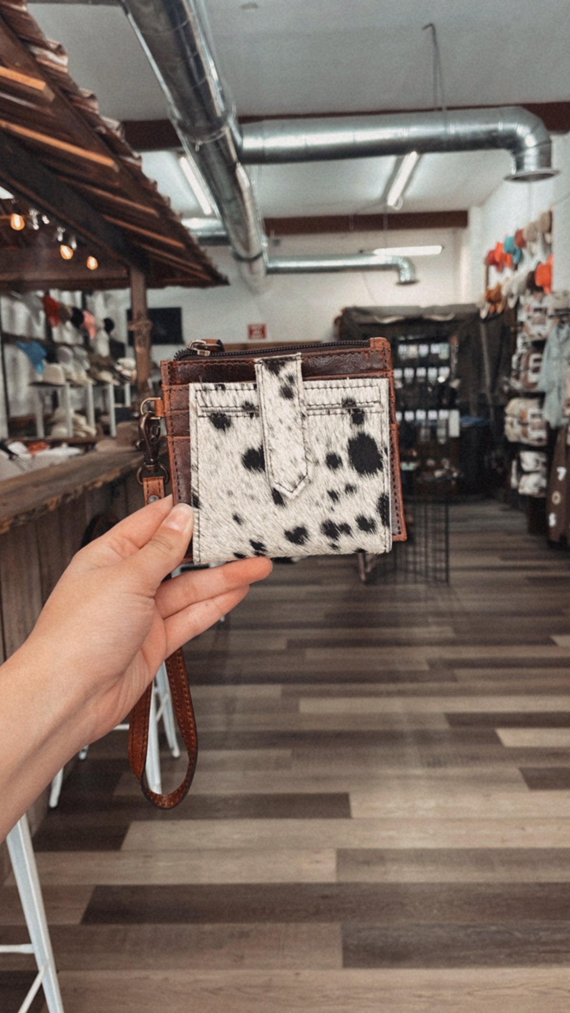 The Cowhide Wristlet