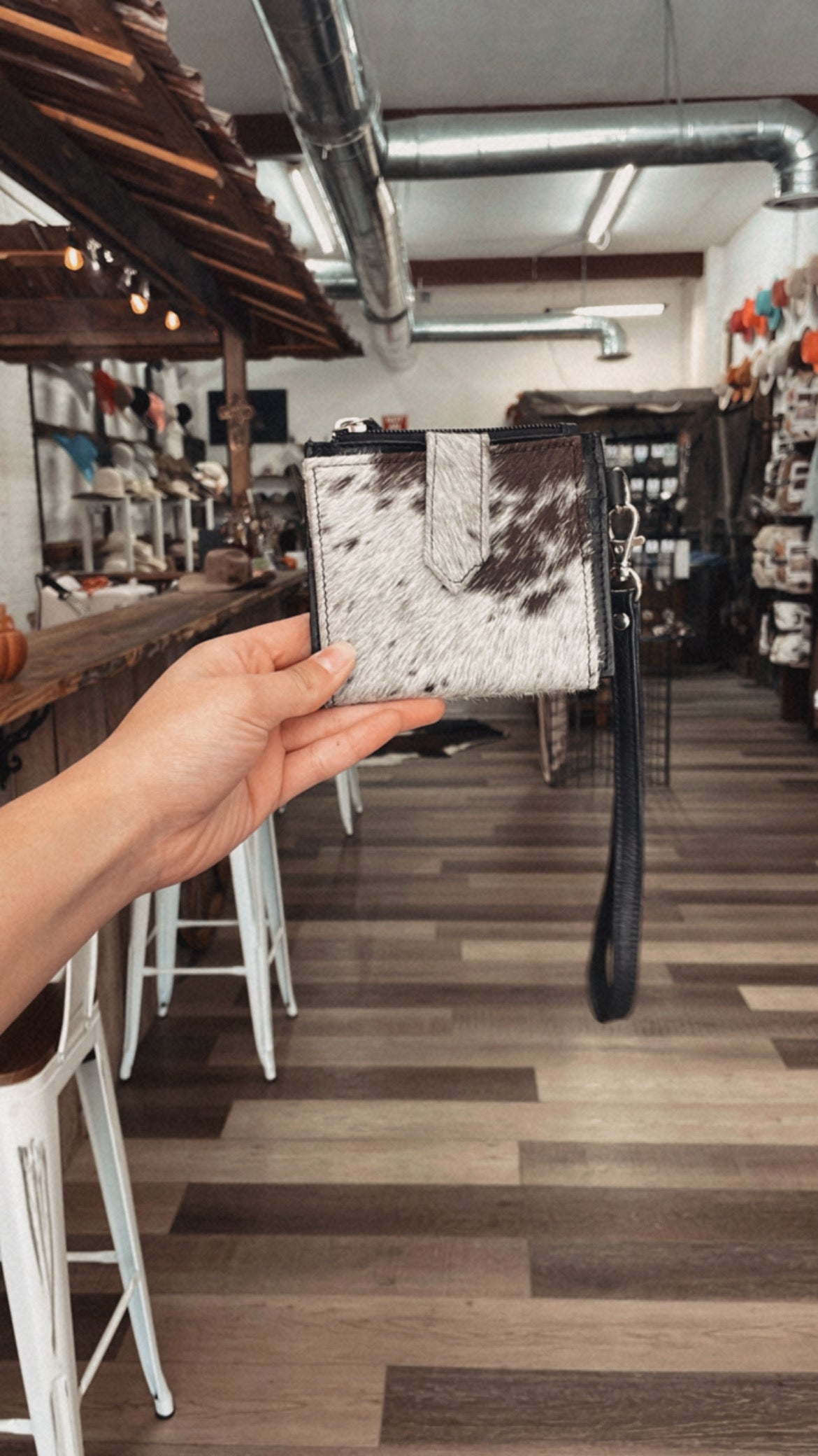The Cowhide Wristlet