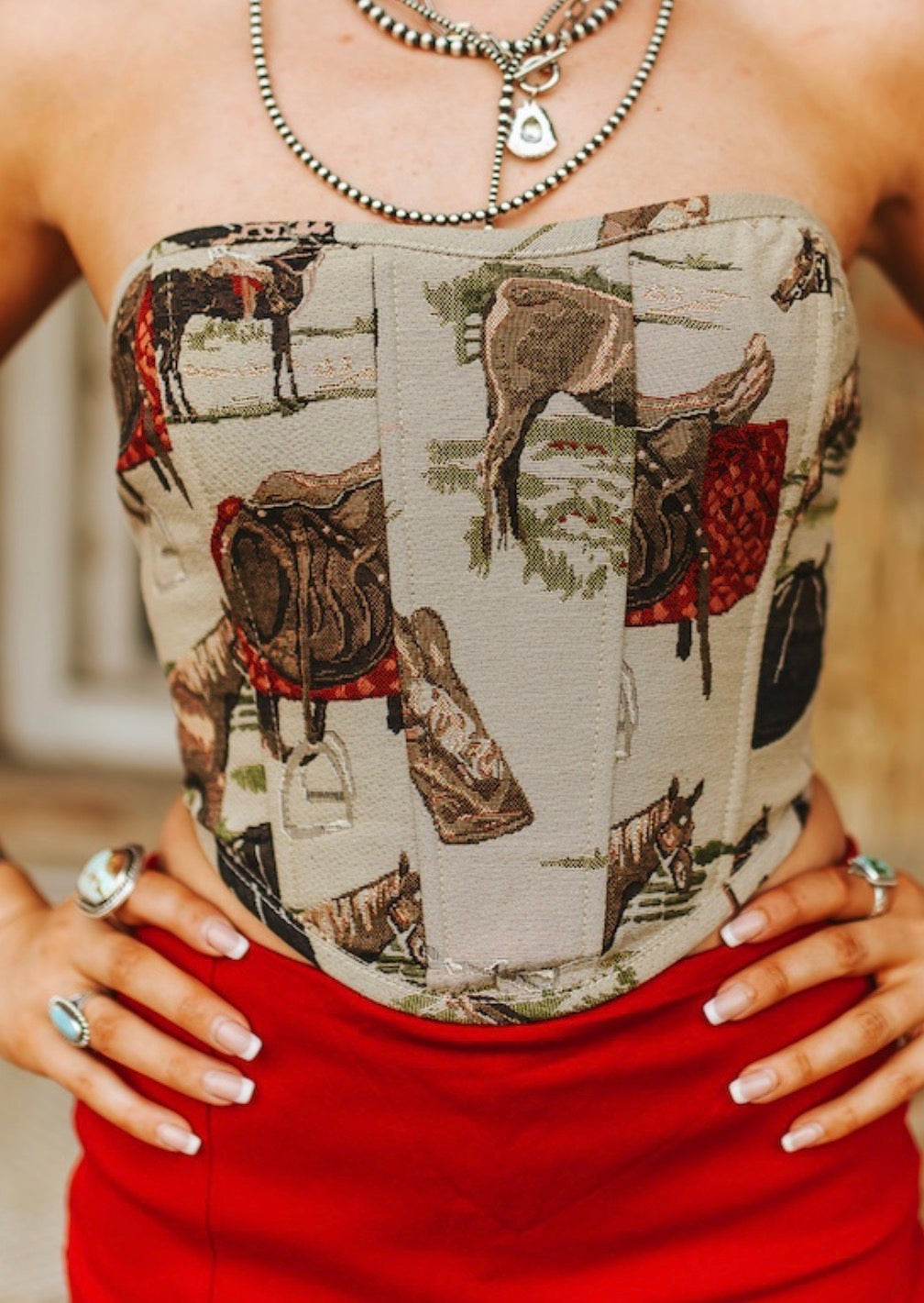 Saddle & Spurs Tapestry Corset