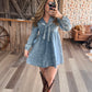 Denim Washed Collared Dress