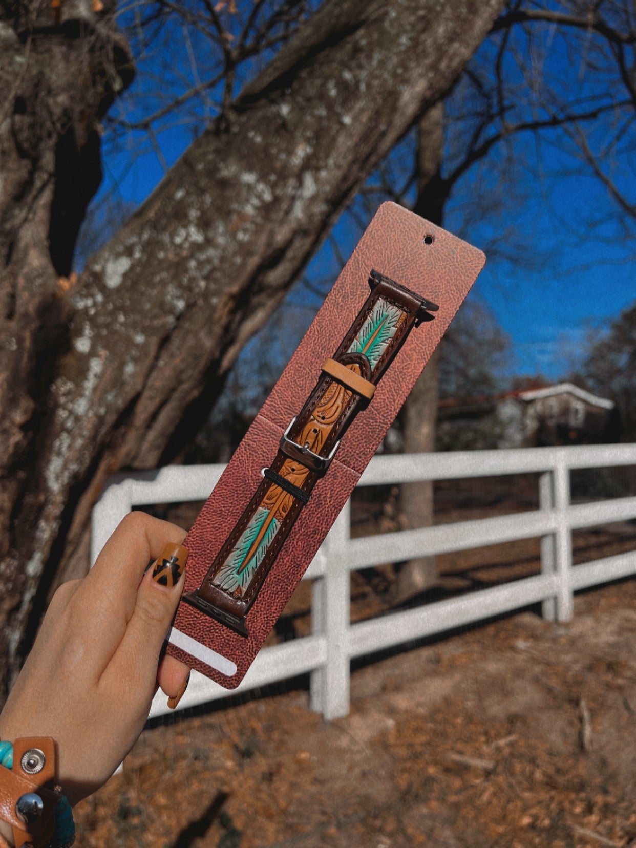 Turquoise Carved Feather iWatch Band ⚡️