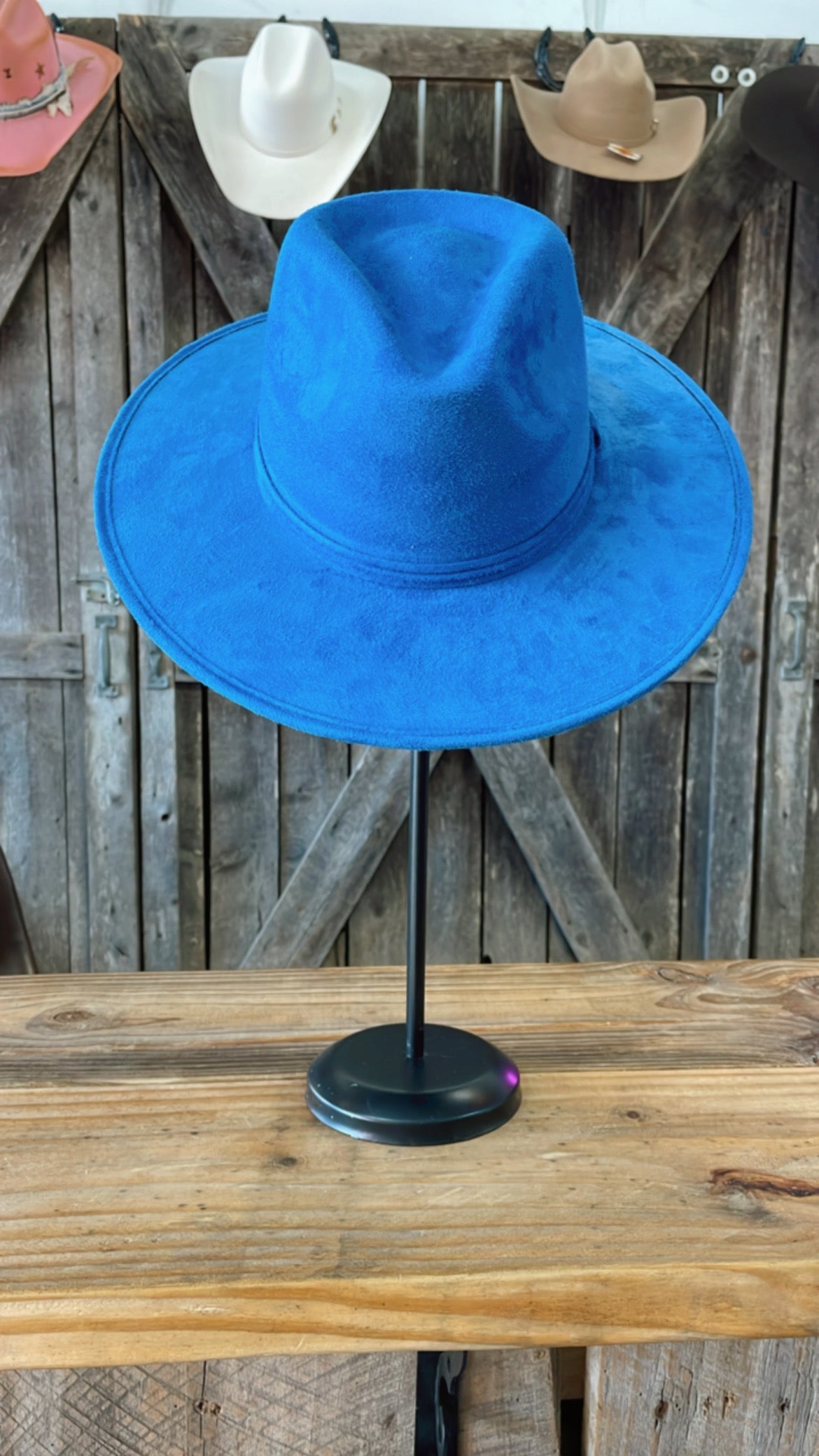 Electric Blue Suede Hat