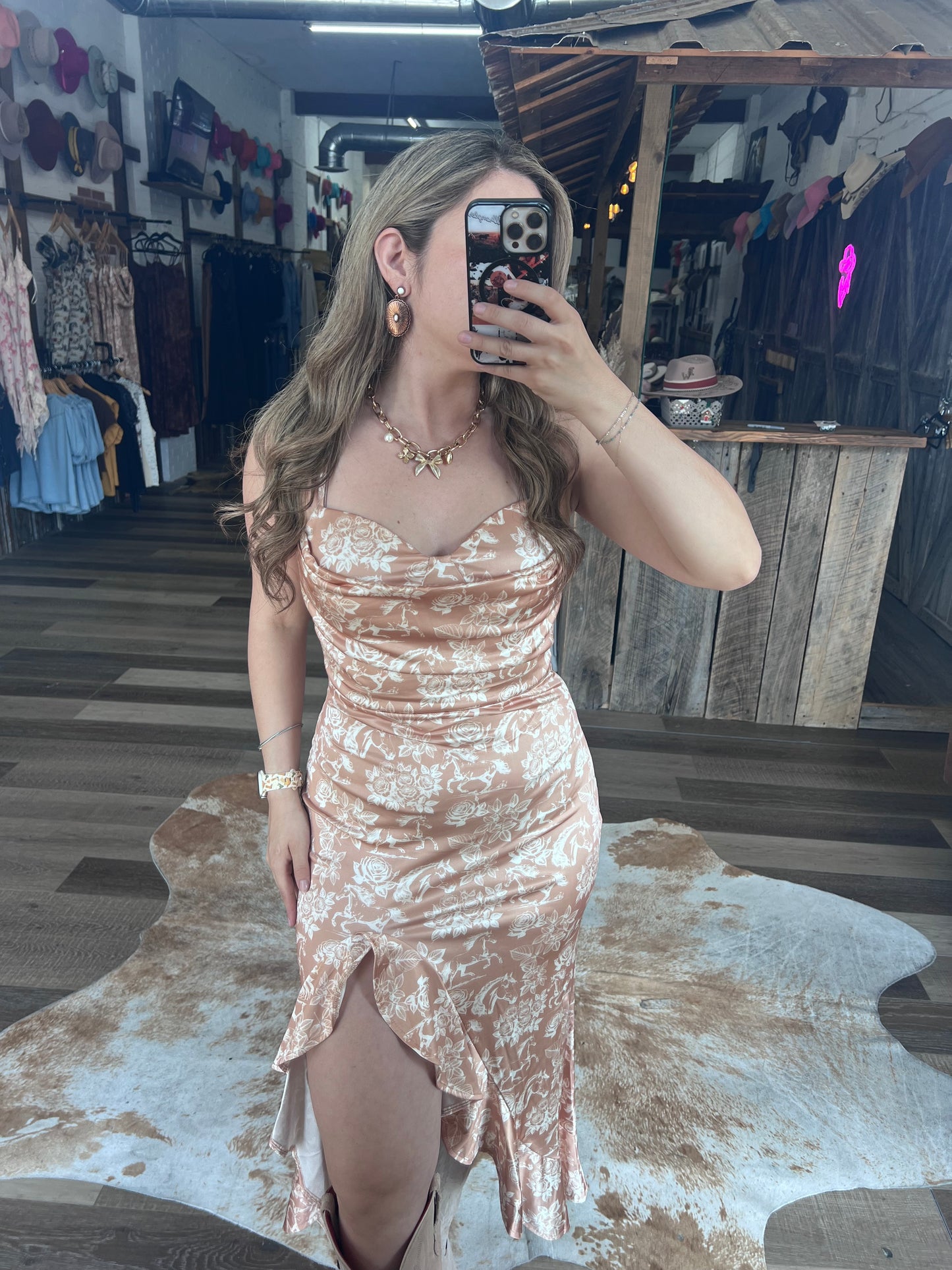 Equestrian Bloom Silk Dress
