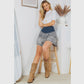 Grey Boho Skirt with Tiers of Denim